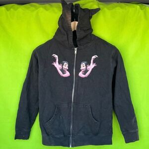 SMALL Melanie Martinez Portals Tour Zip Up Hoodie Black Creature Ears Graphic‎